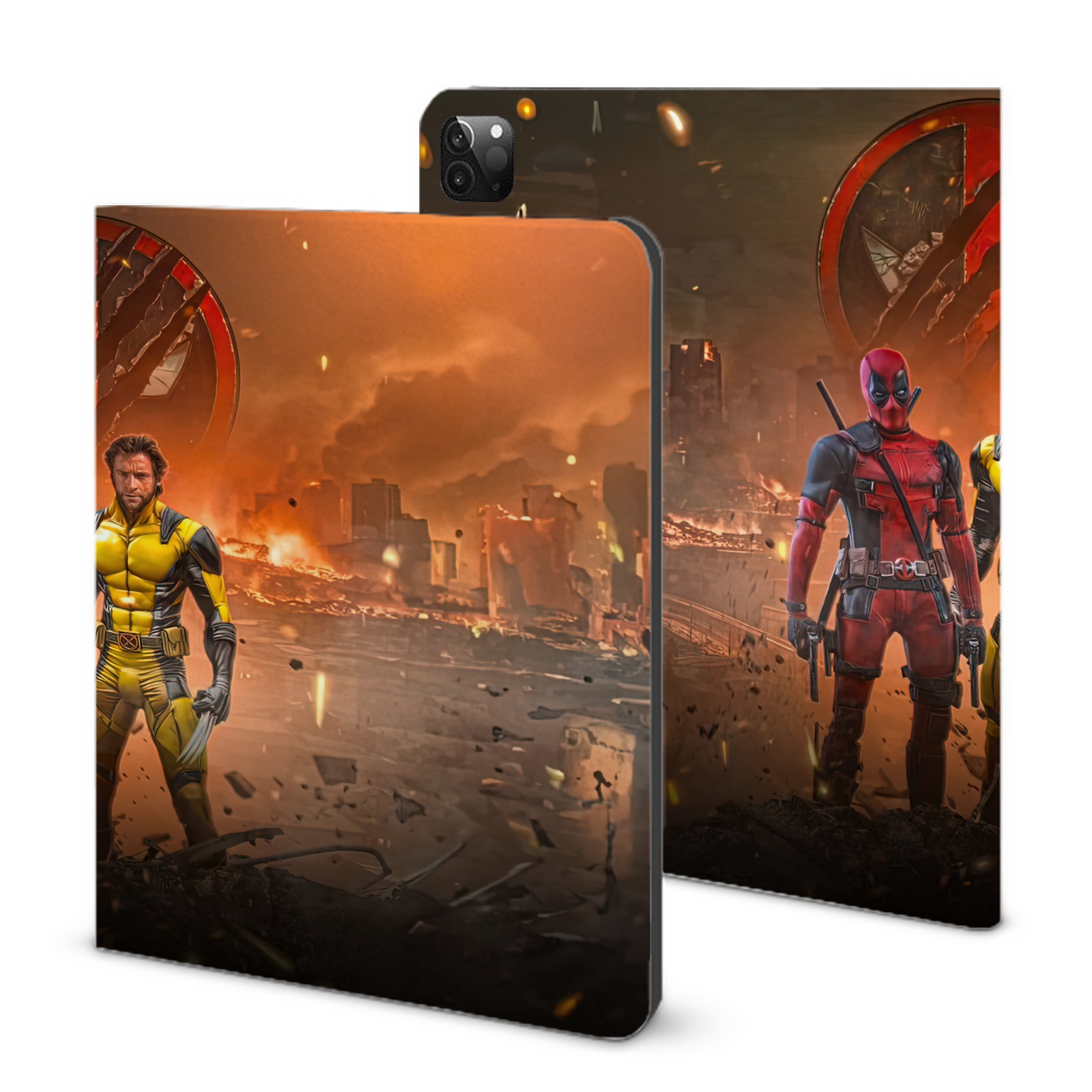 （画像用） Deadpool デッドプール IPadケース ペンホルダー付き ブックスタイルデザイン